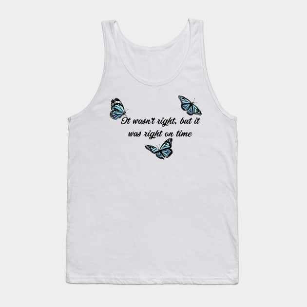 Right On Time Blue Butterflies Tank Top by CMORRISON12345